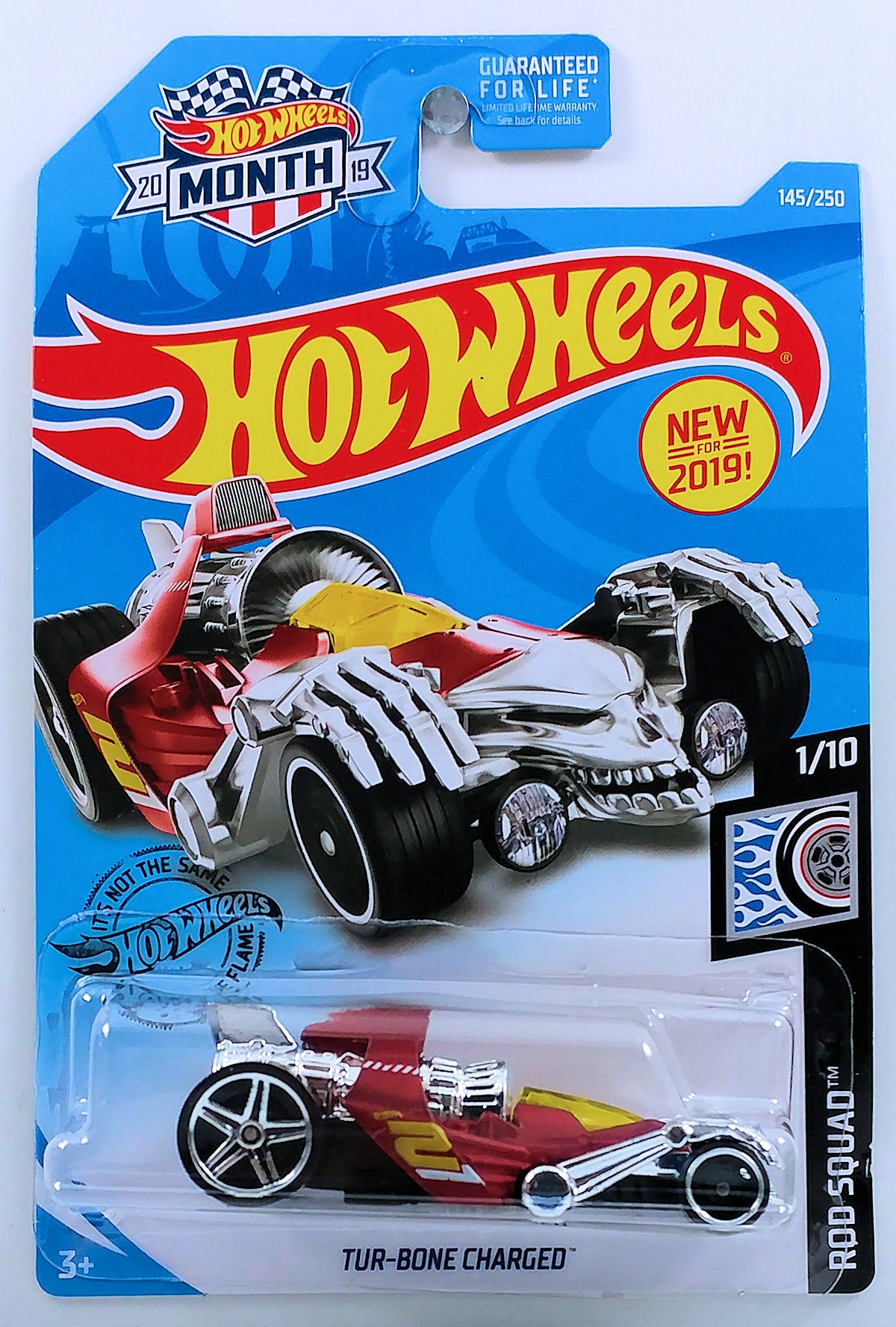 Hot Wheels 2019 - Collector # 145/250 - Tur-Bone Charged - USA 'Month' Card