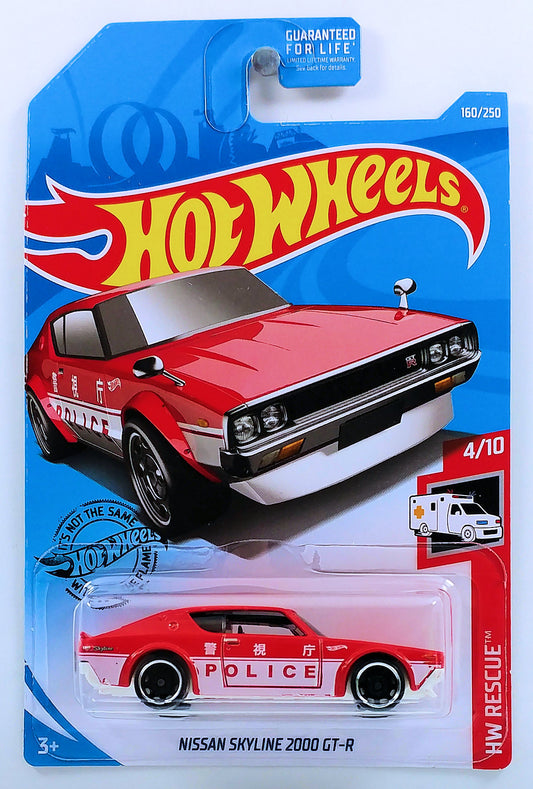 Hot Wheels 2019 - Collector # 160/250 - HW Rescue 4/10 - Nissan Skyline 2000 GT-R - Red - USA