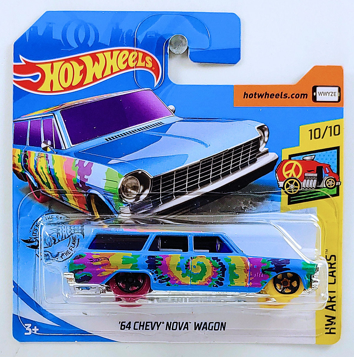 Hot Wheels 2019 - Collector # 188/250 - HW Art Cars 10/10 - '64 Chevy Nova Wagon - Blue - SC