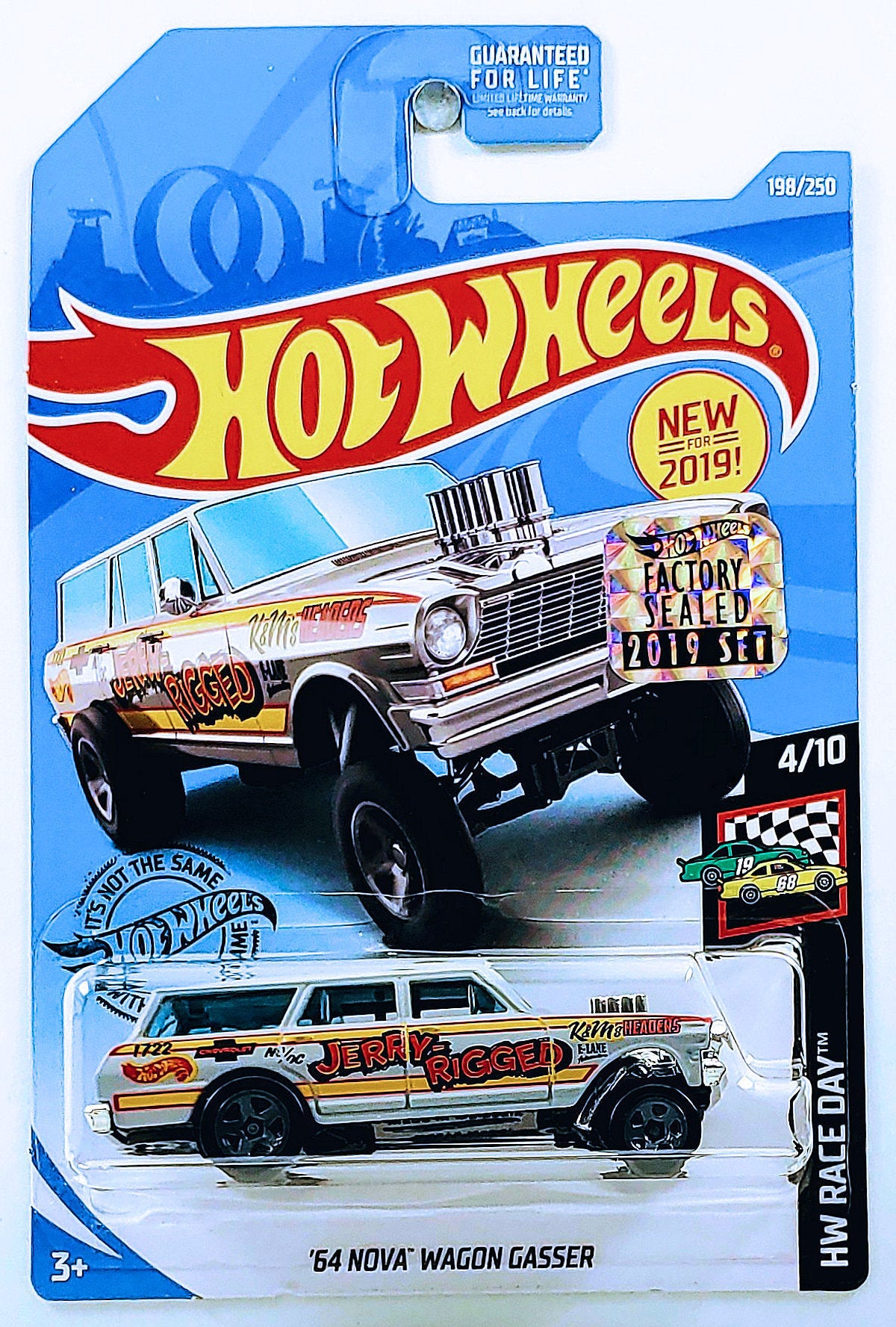 Hot Wheels 2019 - Collector # 198/250 - '64 Nova Wagon Gasser - USA Factory Sticker