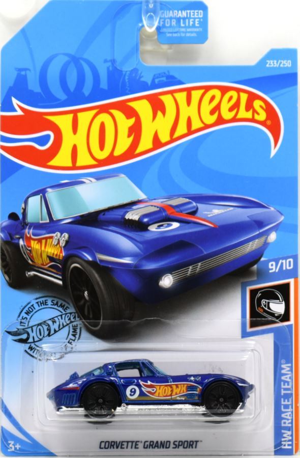 Hot Wheels 2019 - Collector # 233/250 - HW Race Team 9/10 - Corvette Grand Sport - Dark Blue - USA