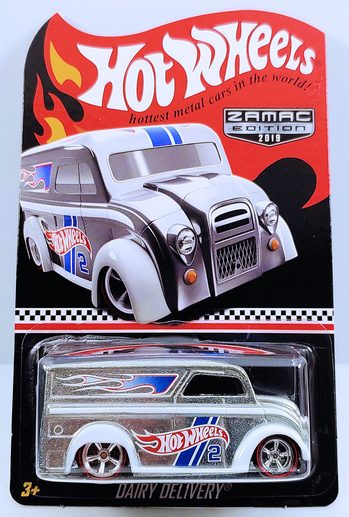 Hot Wheels 2019 - Legends Tour Vending Truck - ZAMAC Edition # FYH02 - Dairy Delivery