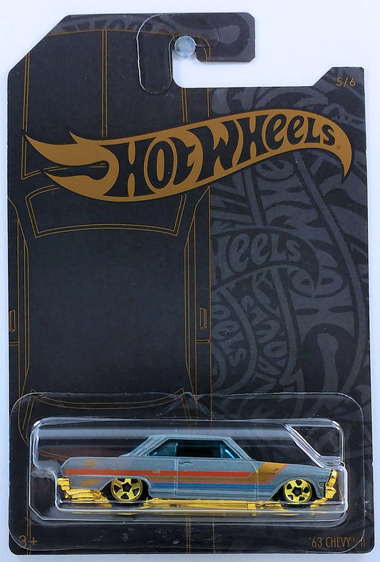 Hot Wheels 2019 - Satin & Chrome 5/6 - '63 Chevy II - Satin Gray - 51st Anniversary