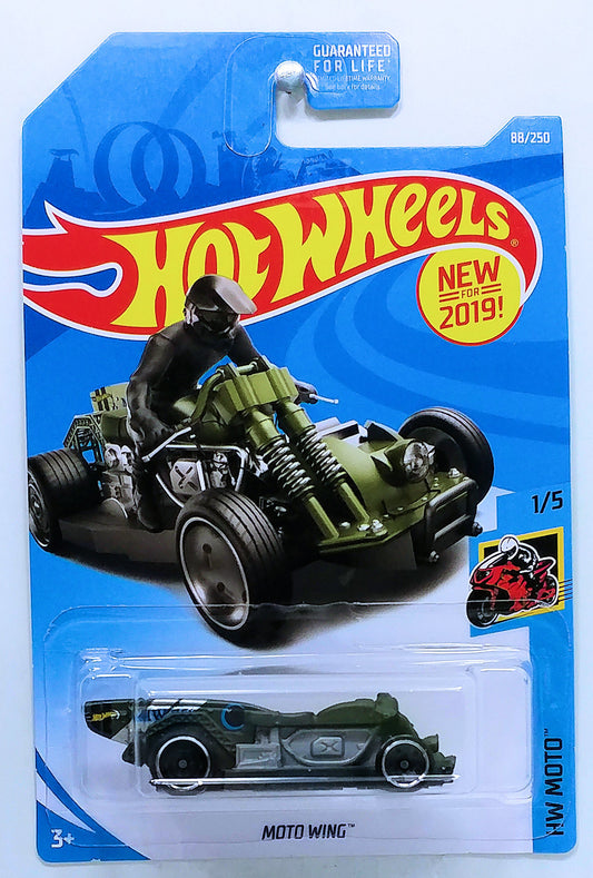 Hot Wheels 2019 - Collector # 088/250 - HW Moto 1/5 - New Models - Moto Wing - Olive