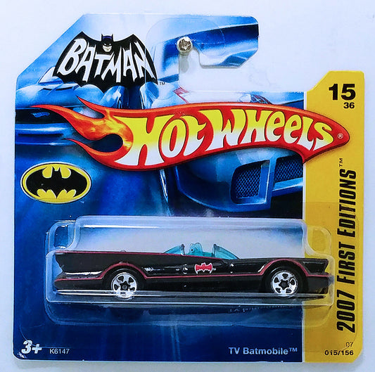 Hot Wheels 2007 - Collector # 015/156 - First Editions 15/36 - 1966 TV Series Batmobile - Black with Textured Grille - SC