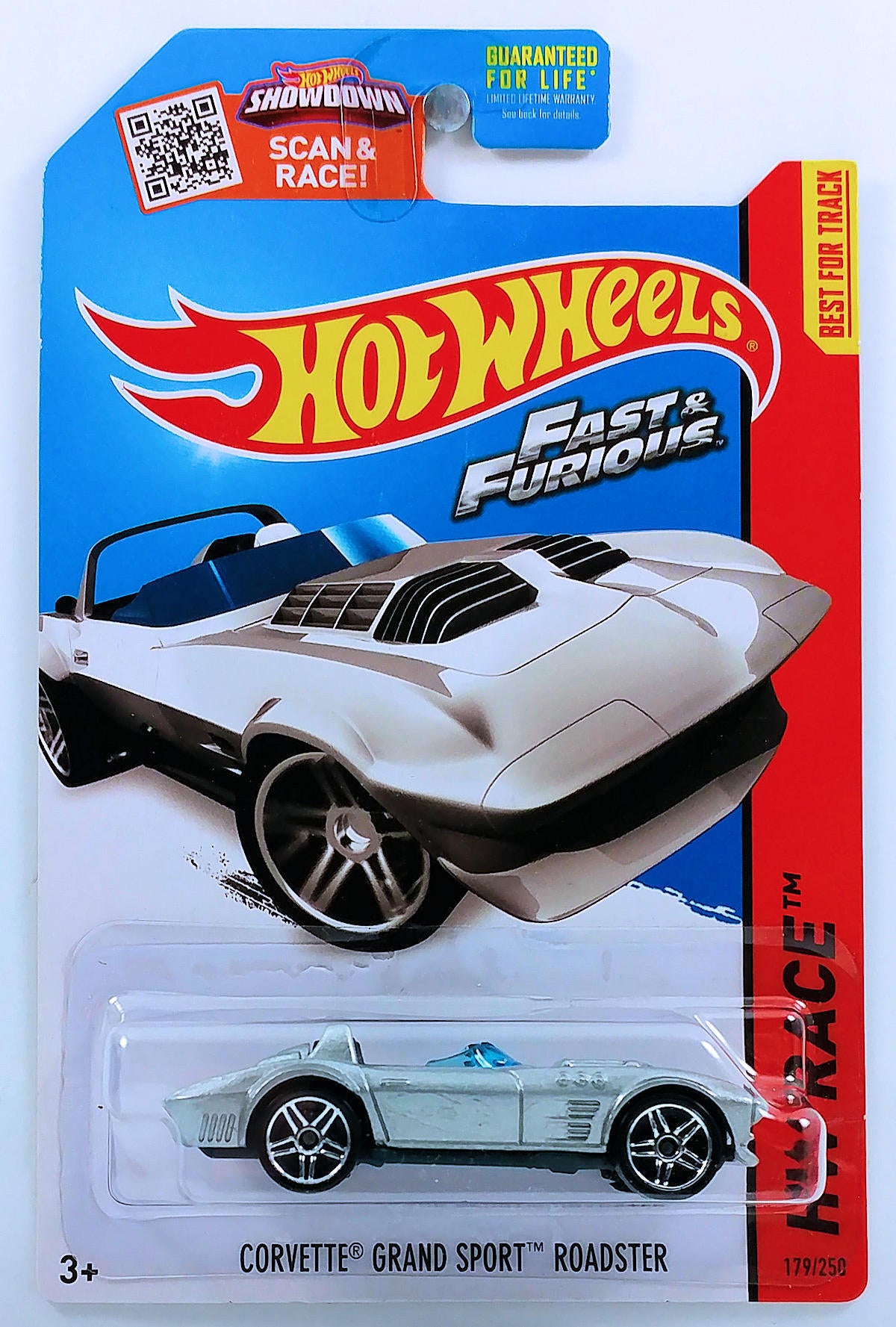 Hot Wheels 2015 - Collector # 179/250 - HW Race / Track Aces / New Models - Corvette Grand Sport Roadster - Silver