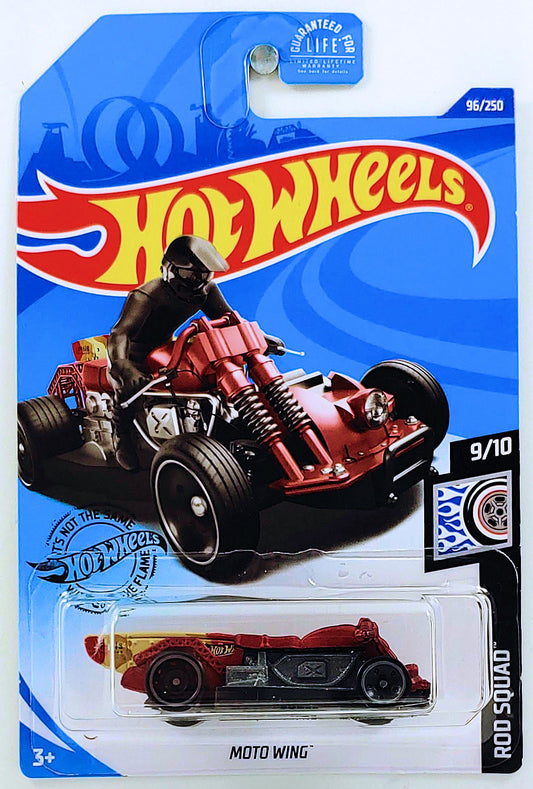 Hot Wheels 2020 - Collector # 096/250 - Rod Squad 9/10 - Moto Wing - Satin Red