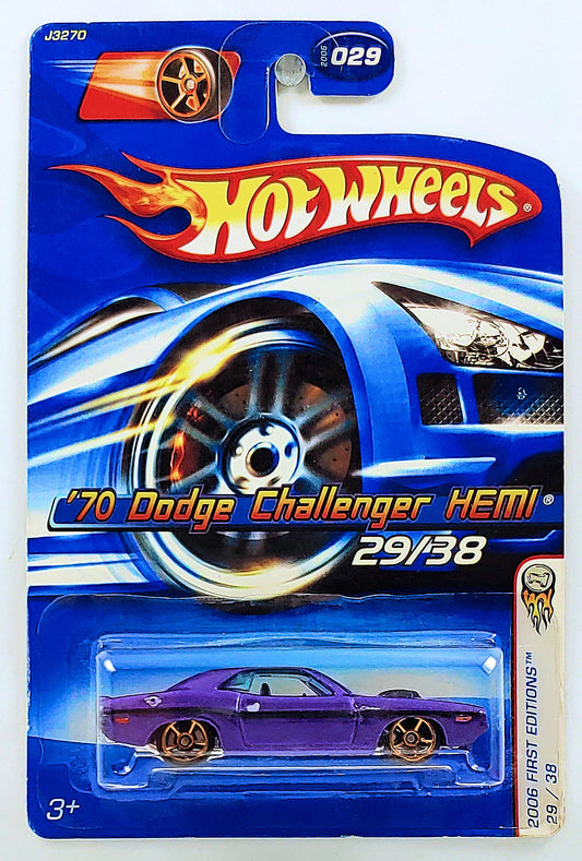 Hot Wheels 2006 - Collector # 029/218 * First Editions 29/38 - '70 Dodge Challenger HEMI - Purple - FTE Wheels - IC