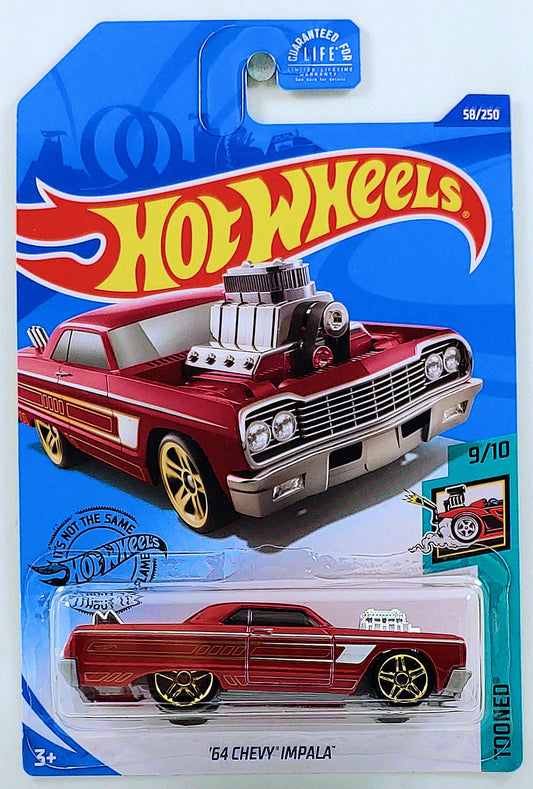 Hot Wheels 2020 - Collector # 058/250 - 'Tooned 9/10 - '64 Chevy Impala - Red