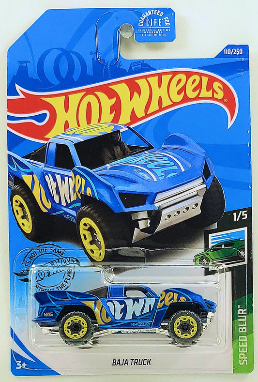 Hot Wheels 2020 - Collector # 110/250 - Speed Blur 1/5 - Baja Truck - Satin Blue - USA