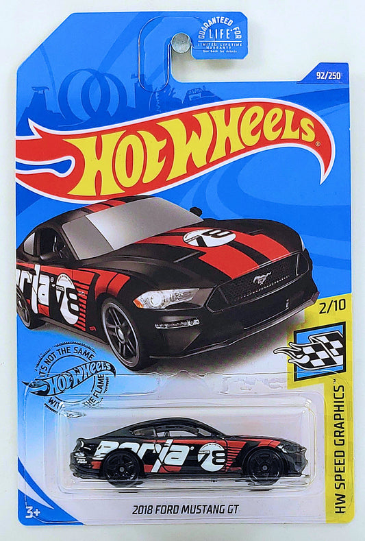 Hot Wheels 2020 - Collector # 092/250 - HW Speed Graphics 2/10 - 2018 Ford Mustang GT - Black / Borla