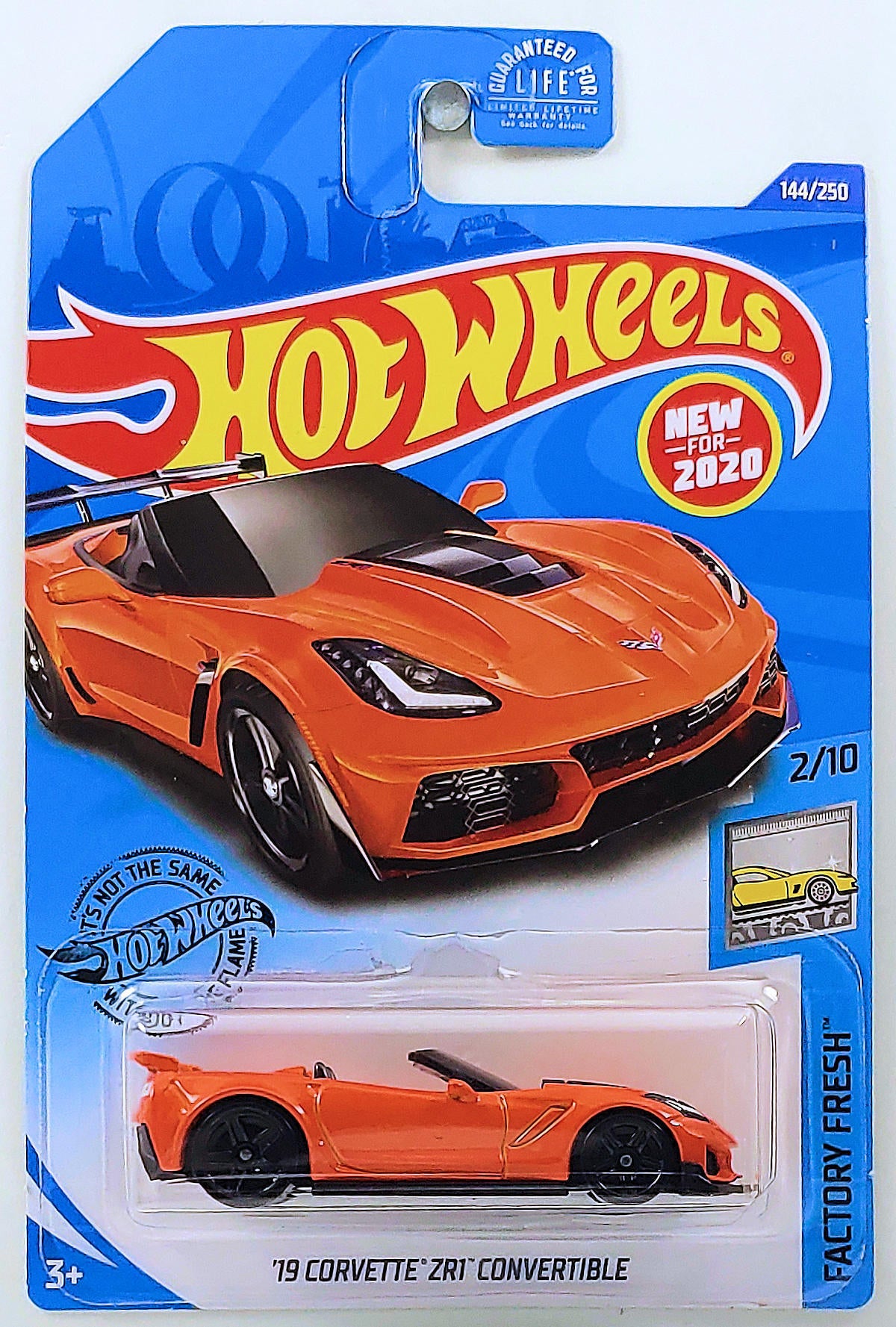 Hot Wheels 2020 - Collector # 144/250 - Factory Fresh 2/10 - New Models - '19 Corvette ZR1 Convertible - Orange - USA Card - MPN GHB34