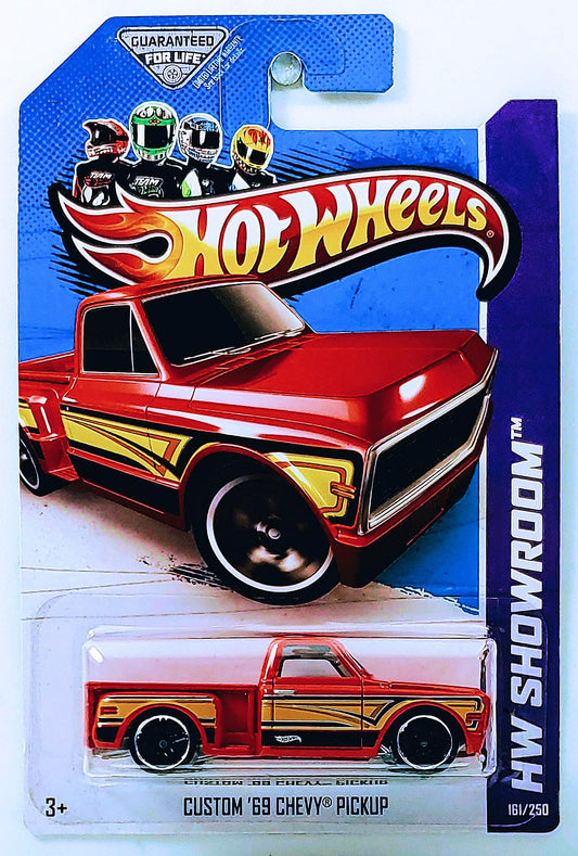 Hot Wheels 2013 - Collector # 161/250 - HW Showroom / HW Hot Trucks - Custom '69 Chevy Pickup - Red - USA Card