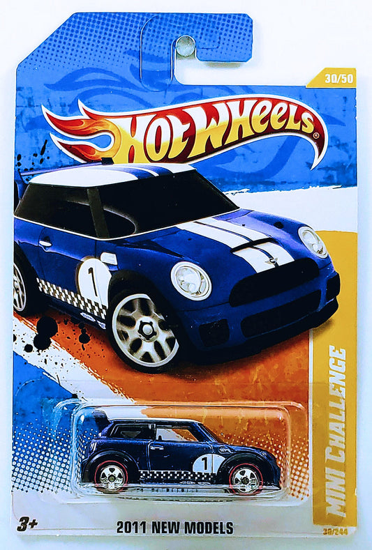 Hot Wheels 2011 - Collector # 30/244 - New Models 30/50 - Mini Challenge - Blue - Redlines on 5 Spokes - Walmart Exclusive