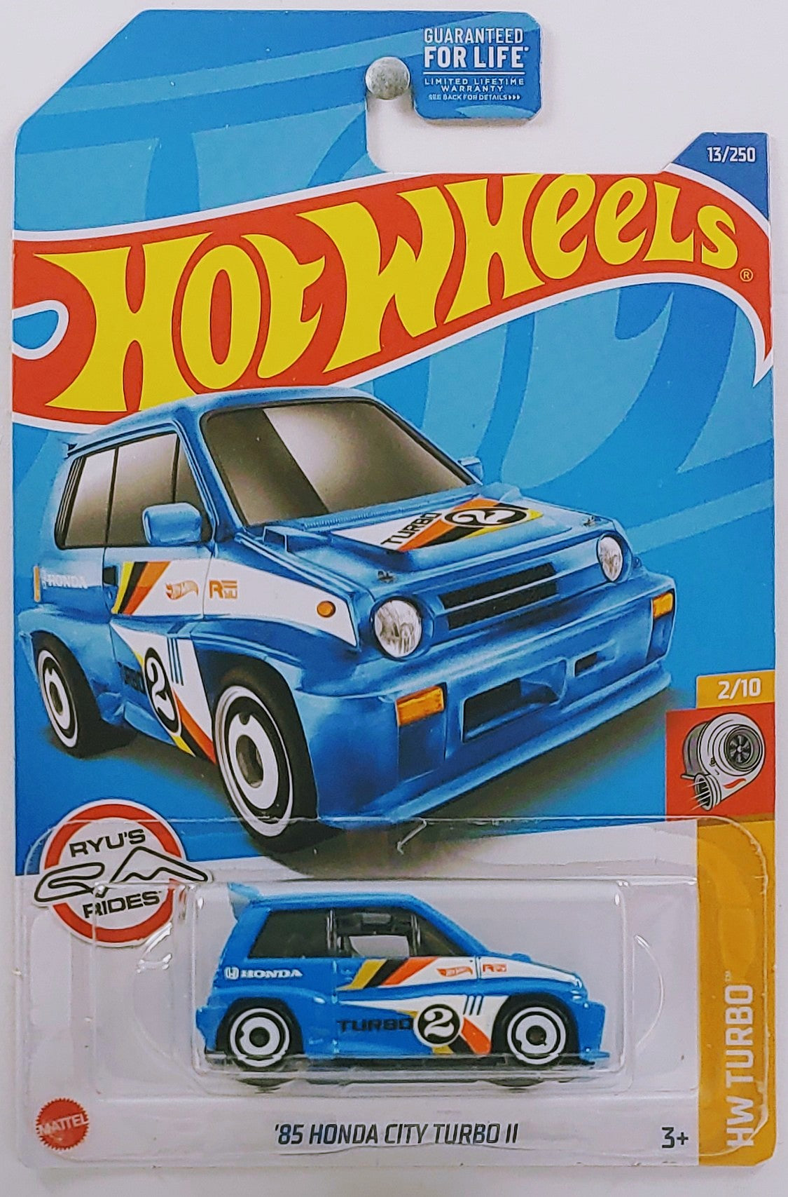 Hot Wheels 2022 - Collector # 013/250 - HW Turbo 2/10 - '85 Honda City Turbo II - Medium Blue - Ryu's Rides - USA