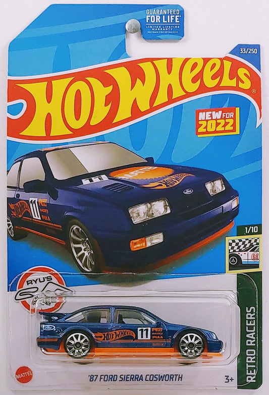 Hot Wheels 2022 - Collector # 033/250 - Retro Racers 1/10 - New Models - '87 Ford Sierra Cosworth - Blue - USA