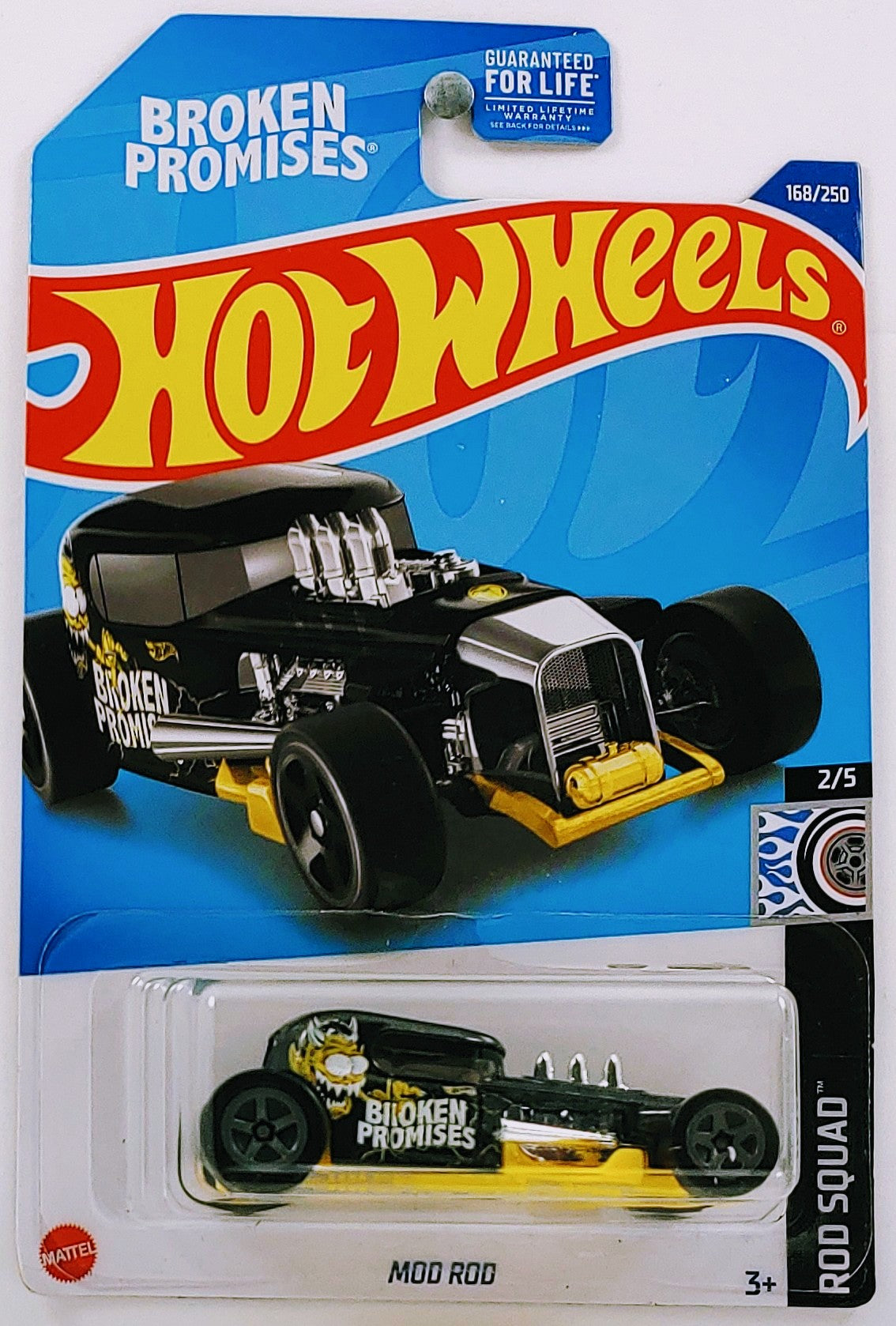 Hot Wheels 2022 - Collector # 168/250 - Rod Squad 2/5 - Mod Rod - Black / Broken Promises