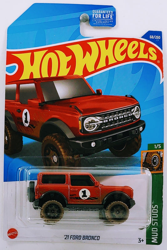 Hot Wheels 2022 - Collector # 068/250 - Mud Studs 1/5 - '21 Ford Bronco - Red