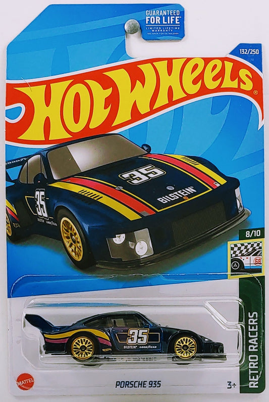 Hot Wheels 2022 - Collector # 132/250 - Retro Racers 8/10 - Porsche 935 - Dark Blue - USA