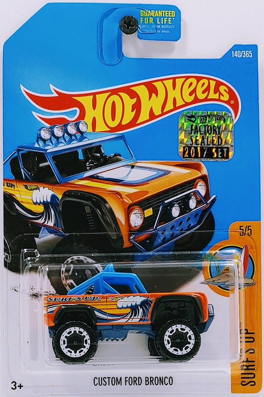 Hot Wheels 2017 - Collector # 140/365 - Surf's Up 5/5 - Custom Ford Bronco - Orange - FSC