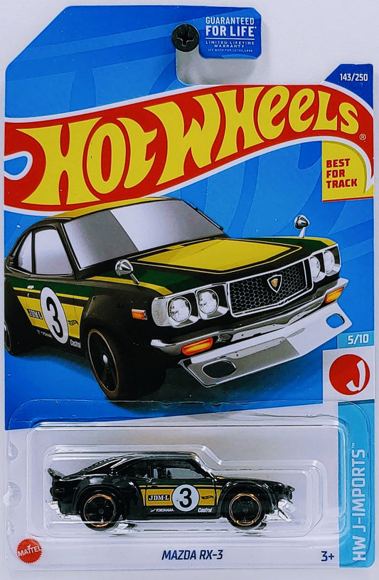 Hot Wheels 2022 - Collector # 143/250 - HW J-Imports 5/10 - Mazda RX-3 - Black - USA