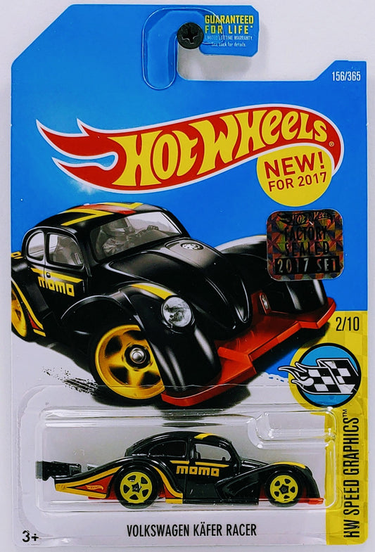 Hot Wheels 2017 - Collector # 156/365 - HW Speed Graphics 2/10 - New Models - Volkswagen Käfer Racer - Black / MOMO - FSC