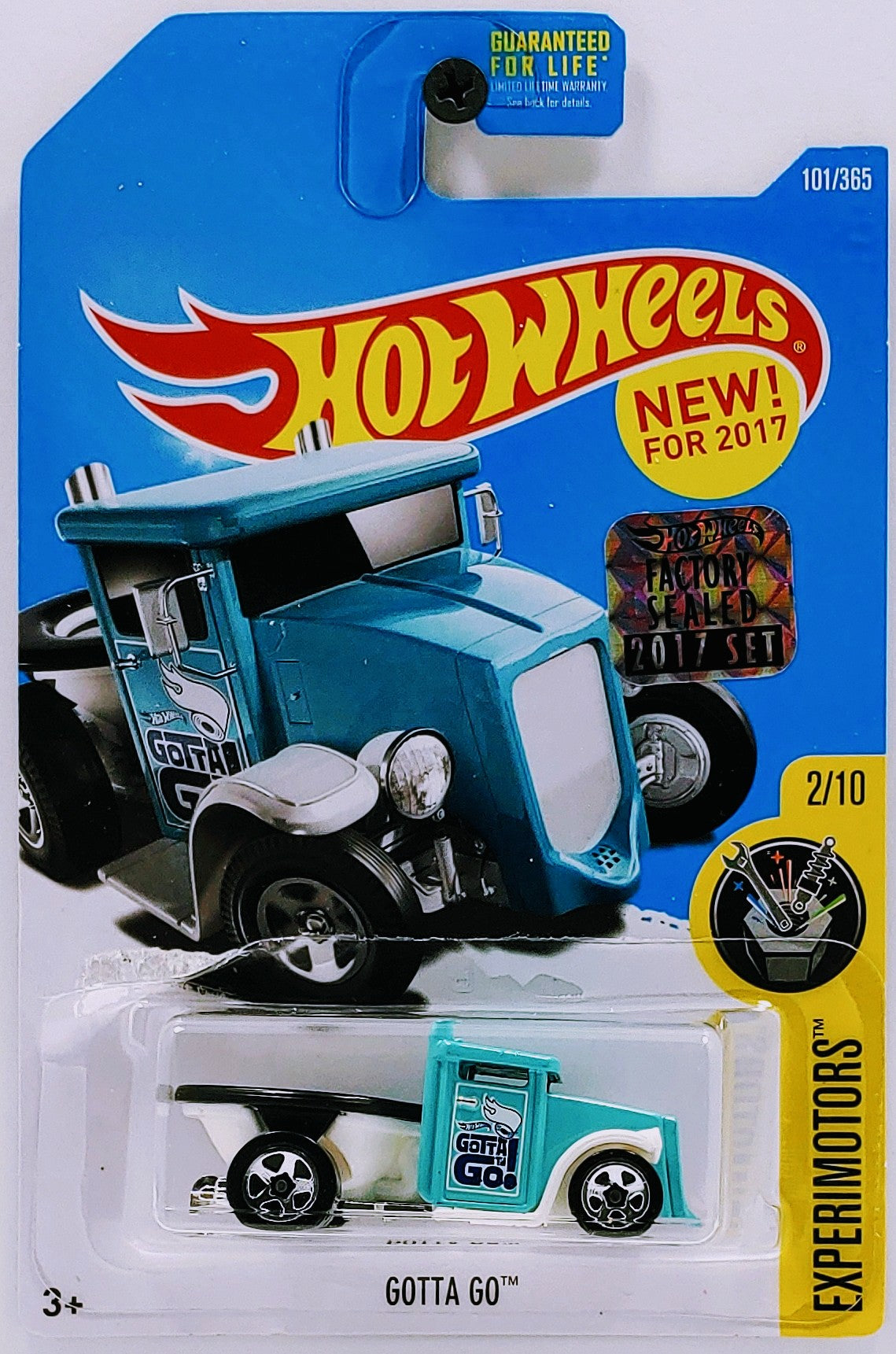 Hot Wheels 2017 - Collector # 101/365 - Experimotors 2/10 - New Models - Gotta Go - Turquoise & White - FSC