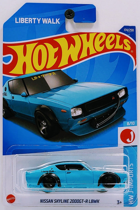 Hot Wheels 2022 - Collector # 174/250 - HW J-Imports 8/10 - Nissan Skyline 2000GT-R LBWK - Blue - IC