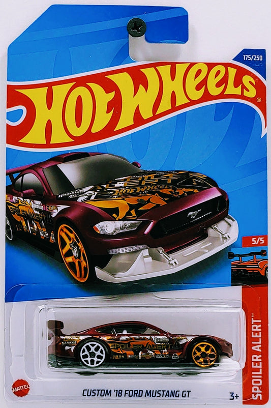 Hot Wheels 2022 - Collector # 175/250 - Spoiler Alert 5/5 Custom '18 Ford Mustang GT - Purple - IC