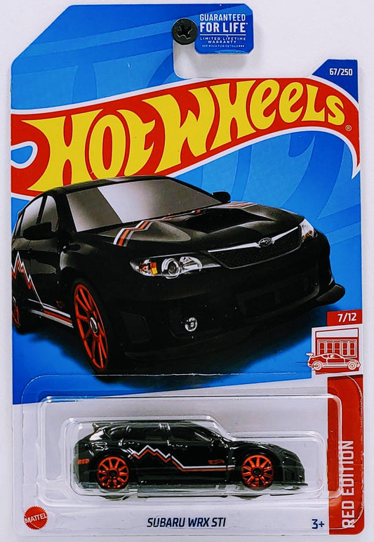 Hot Wheels 2022 - Collector # 067/250 - Red Edition 7/12 - Subaru WRX STi - Black - Target Exclusive - USA