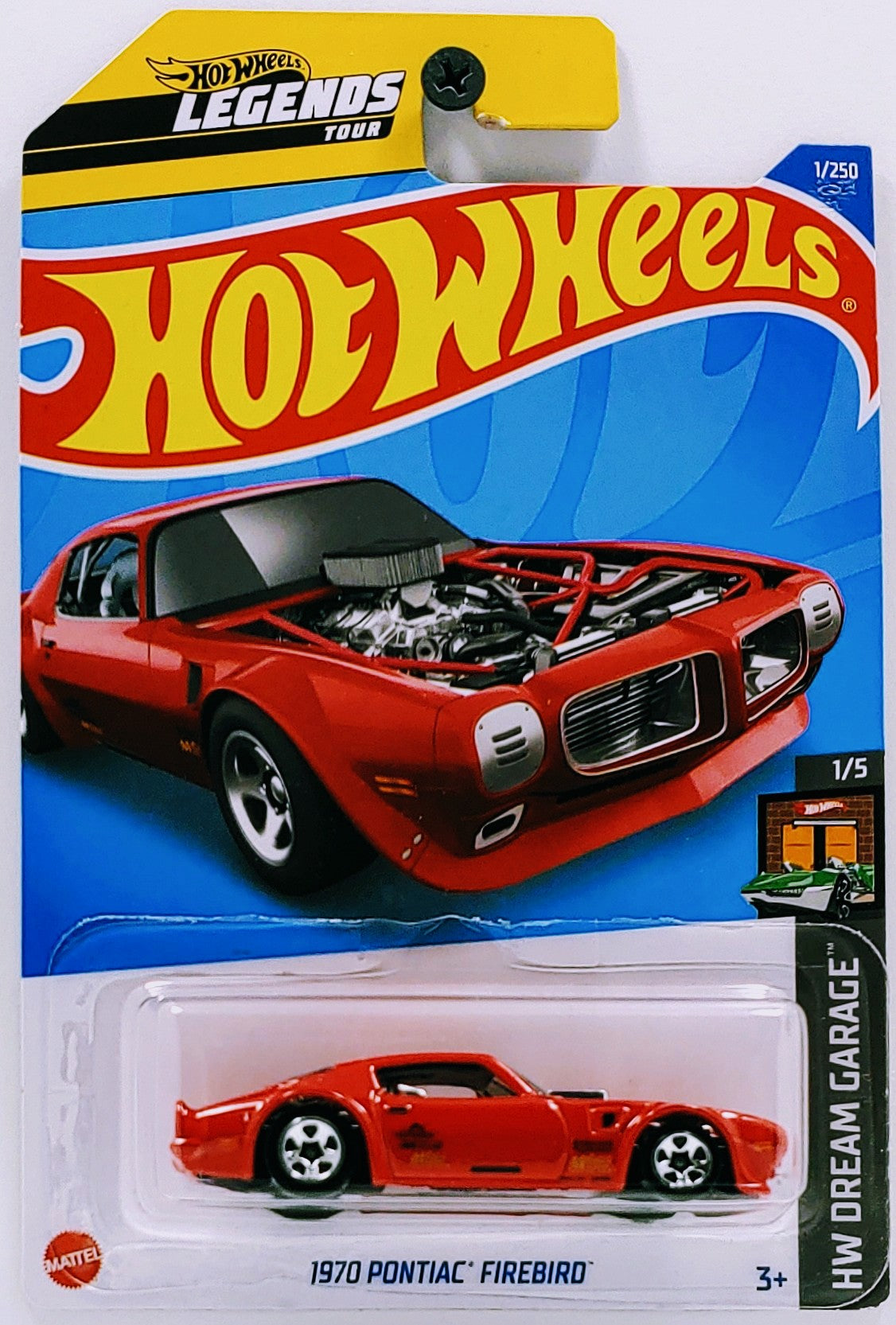 Hot Wheels 2022 - Collector # 001/250 - HW Dream Garage 1/5 - 1970 Pontiac Firebird - Red - IC