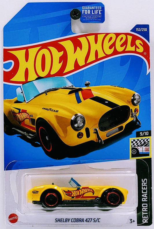 Hot Wheels 2022 - Collector # 152/250 - Retro Racers 9/10 - Shelby Cobra 427 S/C - Yellow - USA