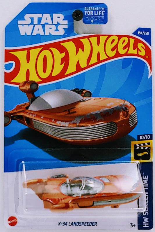 Hot Wheels 2022 - Collector # 194/250 - HW Screen Time 10/10 - X-34 Landspeeder - Matte Brown - USA