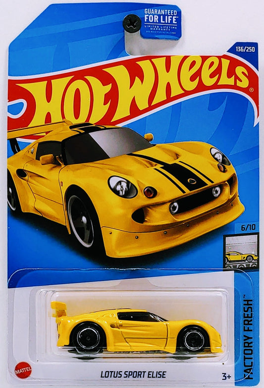 Hot Wheels 2022 - Collector # 136/250 - Factory Fresh 6/10 - Lotus Sport Elise - Yellow - USA