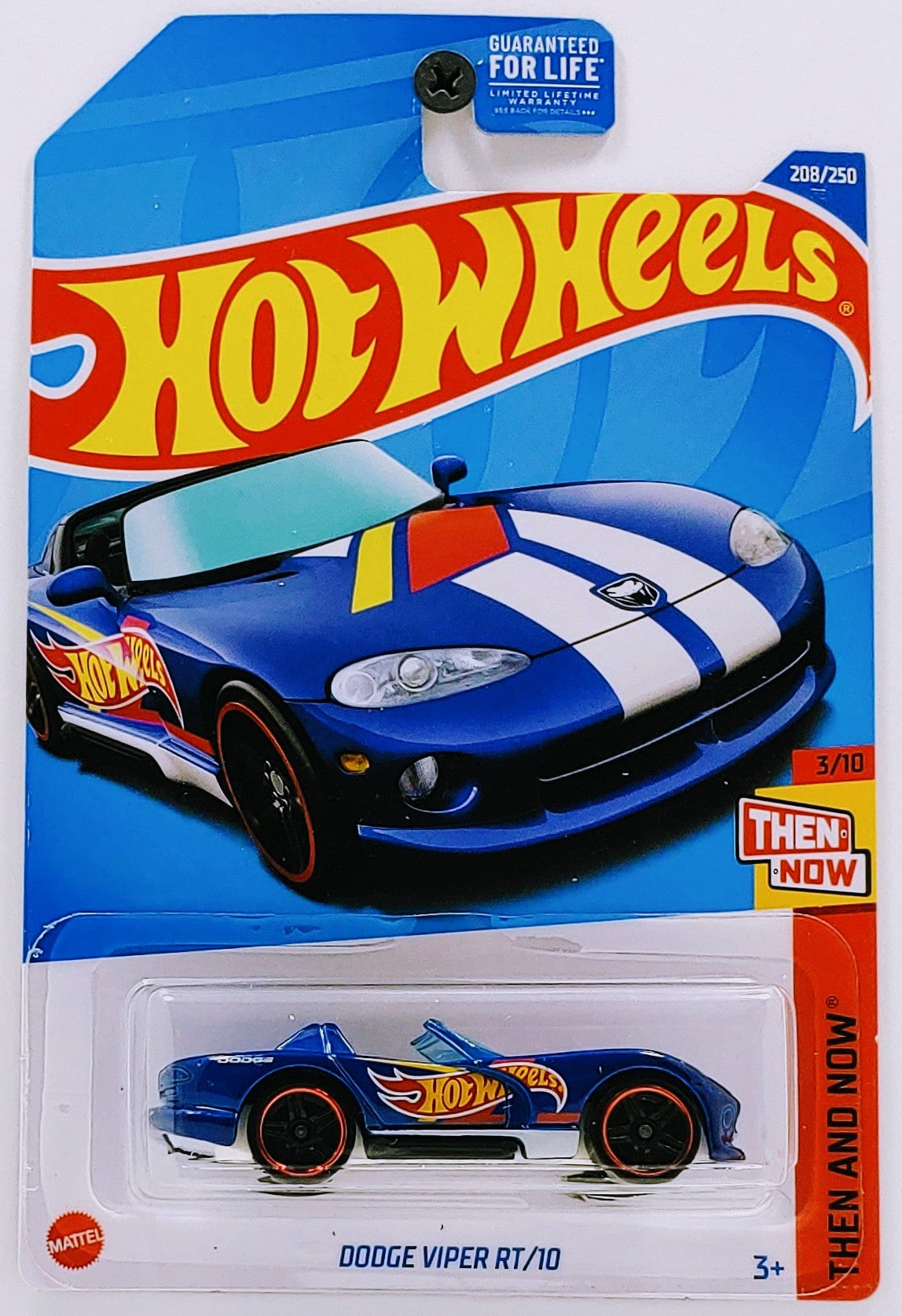 Hot Wheels 2022 - Collector # 208/250 - Then And Now 3/10 - Dodge Viper RT/10 - Race Team Blue - USA