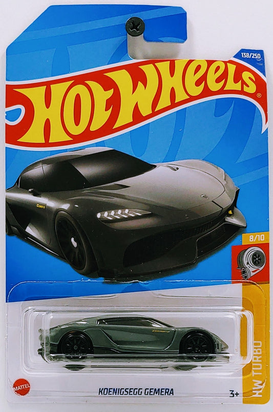 Hot Wheels 2022 - Collector # 138/250 - HW Turbo 8/10 - New Model - Koenigsegg Gemera - Gray - IC