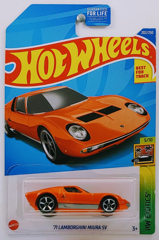 Hot Wheels 2022 - Collector # 202/250 - HW Exotics 5/10 - '71 Lamborghini Miura SV - Orange - USA