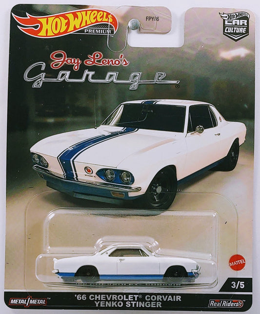 Hot Wheels 2022 - Premium / Car Culture / Jay Leno's Garage 3/5 - '66 Chevrolet Corvair Yenko Stinger - White - Metal/Metal & Real Riders