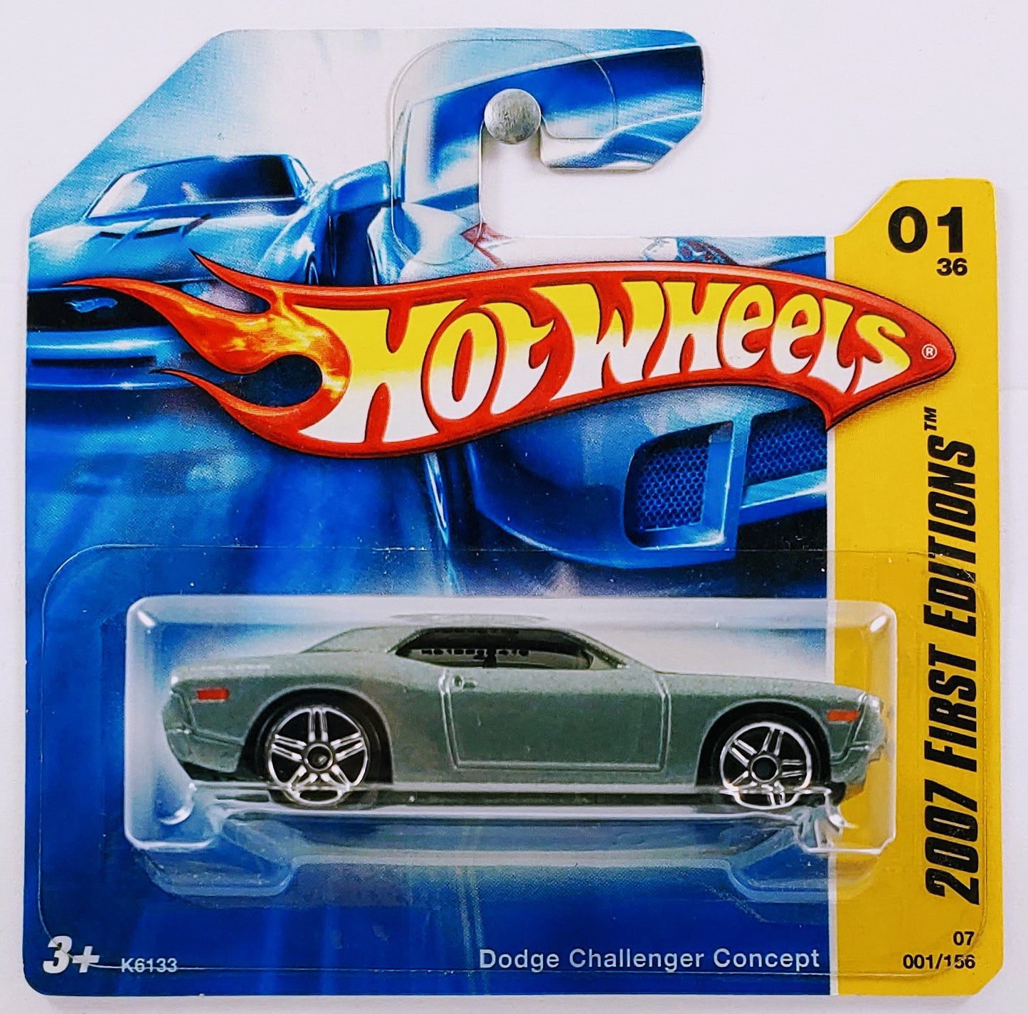 Hot Wheels 2007 - Collector # 001/156 - First Editions 01/36 - Dodge Challenger Concept - Gray - PR5 Wheels - SC