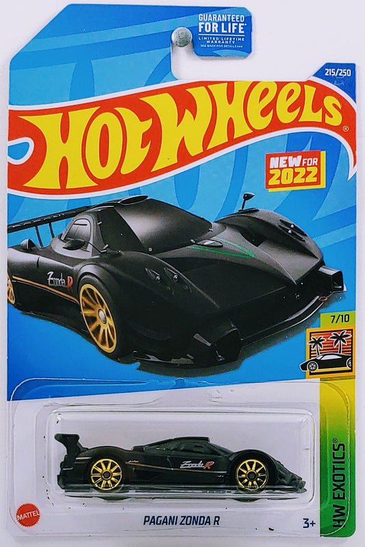 Hot Wheels 2022 - Collector # 215/250 - HW Exotics 7/10 - New Models - Pagani Zonda R - Black - USA