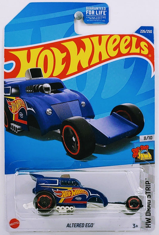 Hot Wheels 2022 - Collector # 226/250 - HW Drag Strip 8/10 - Altered Ego - Blue - USA