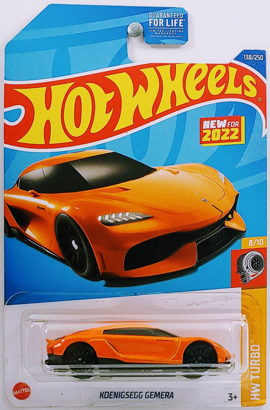 Hot Wheels 2022 - Collector # 138/250 - HW Turbo 8/10 - New Models - Koenigsegg Gemera - Orange - USA