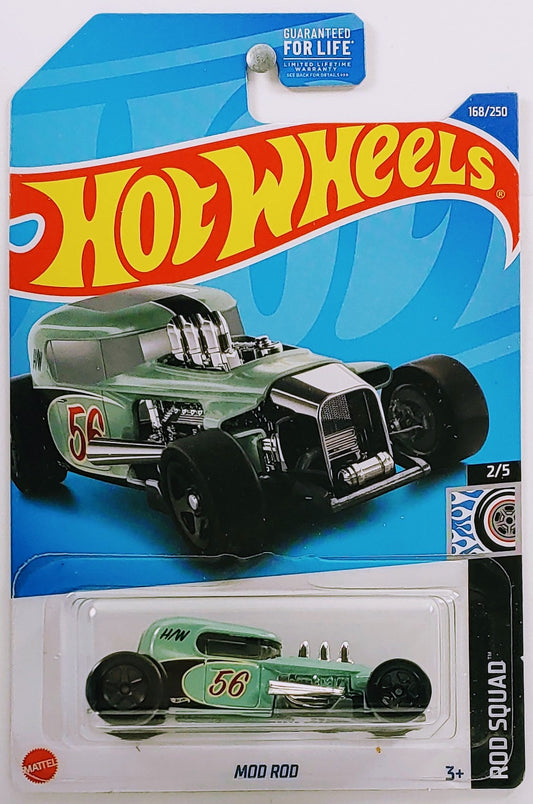 Hot Wheels 2022 - Collector # 168/250 - Rod Squad 2/5 - Mod Rod - Seafoam Green / #56 - USA