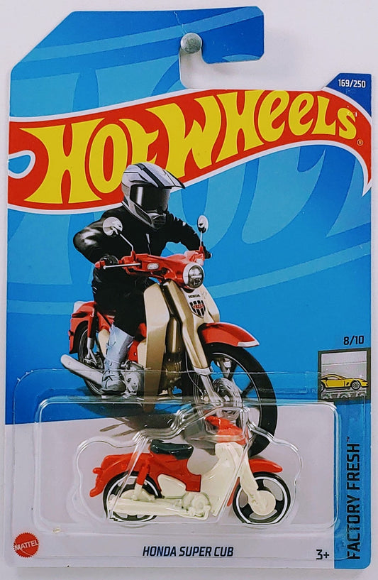 Hot Wheels 2022 - Collector # 169/250 - Factory Fresh 8/10 - New Models - Honda Super Cub - Red & White - IC