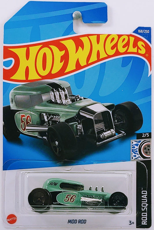 Hot Wheels 2022 - Collector # 168/250 - Rod Squad 2/5 - Mod Rod - Seafoam Green / #56 - IC