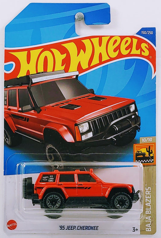 Hot Wheels 2022 - Collector # 150/250 - Baja Blazers 10/10 - New Models - '95 Jeep Cherokee - Red - IC