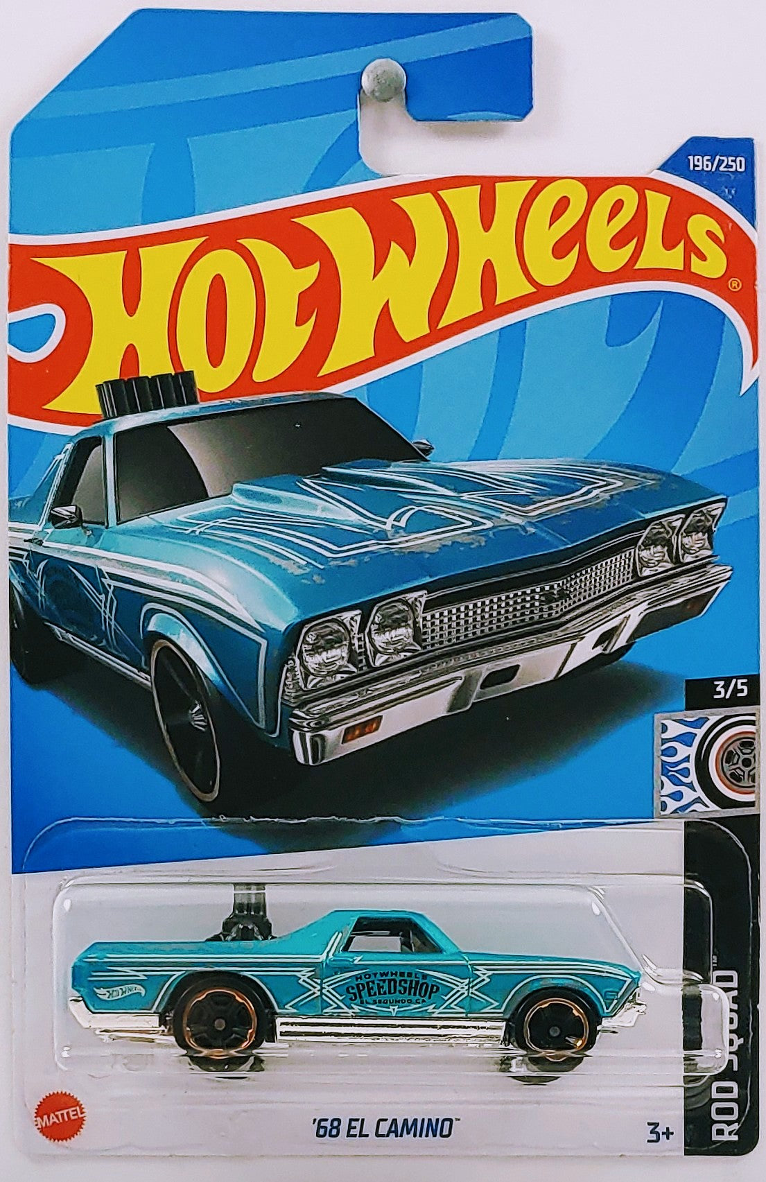 Hot Wheels 2022 - Collector # 196/250 - Rod Squad 3/5 - '68 El Camino - Blue - IC