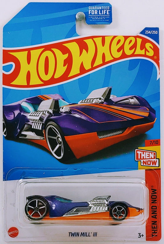 Hot Wheels 2022 - Collector # 234/250 - Then And Now 7/10 - Twin Mill III - Purple - USA