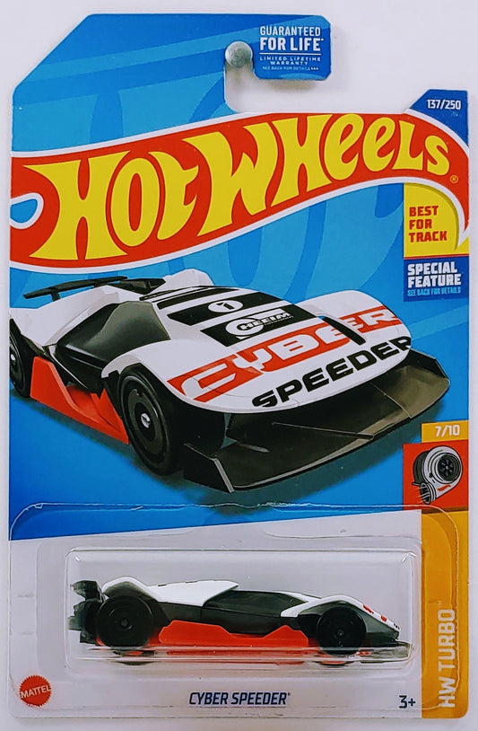 Hot Wheels 2022 - Collector # 137/250 - HW Turbo 7/10 - Cyber Speeder - White - USA