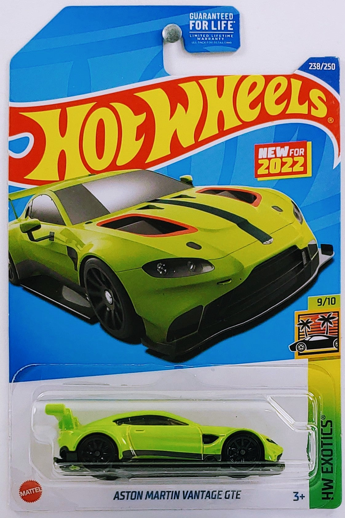 Hot Wheels 2022 - Collector # 238/250 - HW Exotics 9/10 - New Models - Aston Martin Vantage GTE - Bright Green - USA